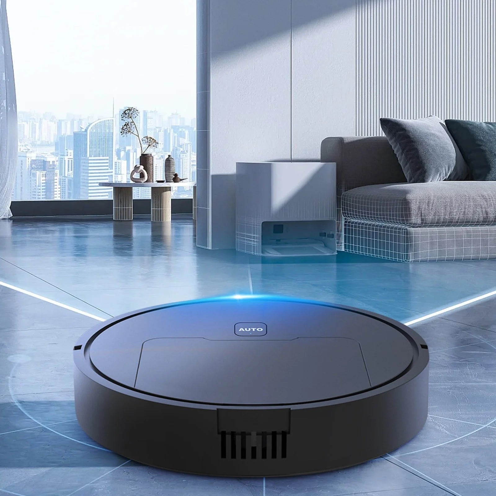 Clearance Robot Vacuum Cleaner 3In 1 Mopping Robot Vacuum Cleaner with Schedule Wi-Fi/App Self-Charging Robotic Vacuum