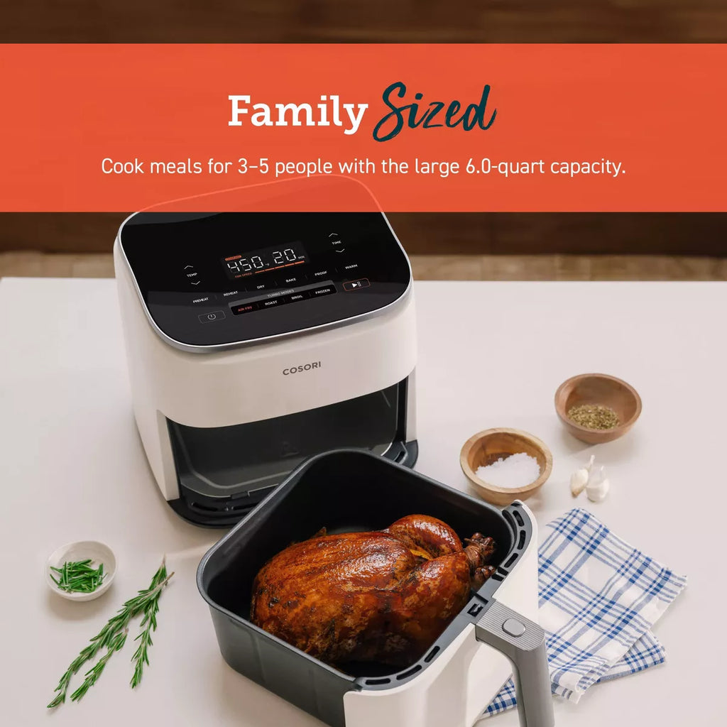 Cosori 6Qt Turboblaze Smart Air Fryer Cream