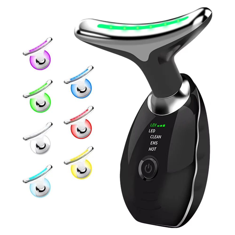 7 Colors Face Neck Massager Household Lifting and Firming Facial Electric Introduction Beauty Massage Face Care Tools 04