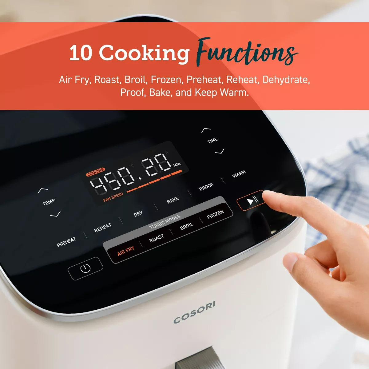 Cosori 6Qt Turboblaze Smart Air Fryer Cream