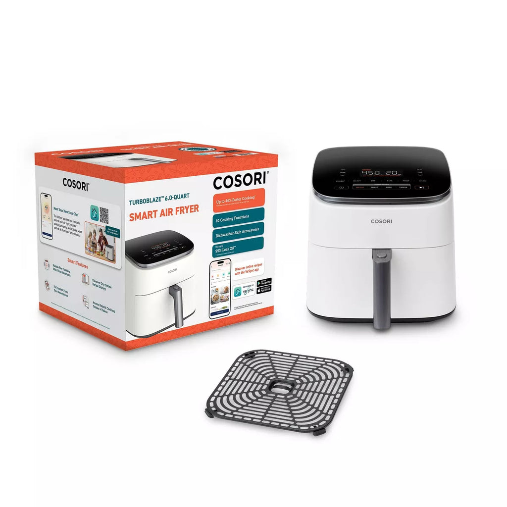 Cosori 6Qt Turboblaze Smart Air Fryer Cream