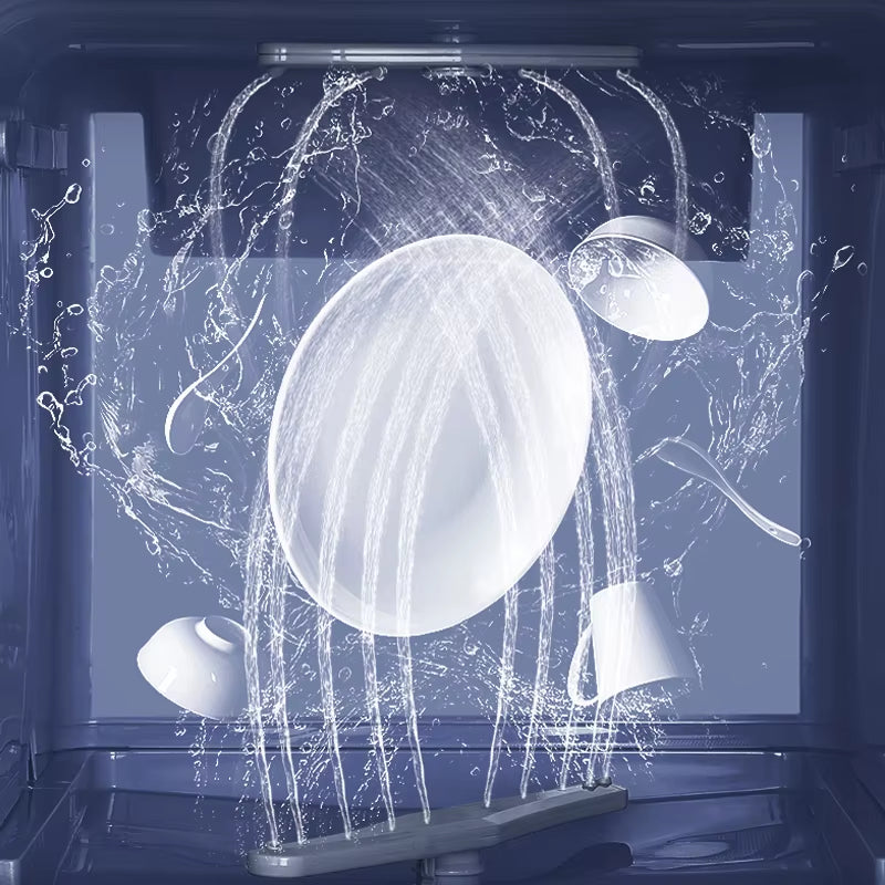 Automatic Portable Mini Dishwasher for Kitchen Home Hotels Cars-Smart Freestanding Electric with Plug Integrated Dishwasher